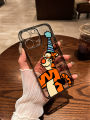 LingRong Cartoon Jumping Tiger Phone Case for  16 pro Max Full Cover Transparent Anti-Fall Cute Design Compatible with 15 And below Models. 