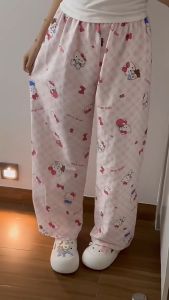 DS กางเกงใส่นอน กางเกงใส่นอนผู้หญิง กางเกงขาสัน กางเกงขายาว กางเกงขายาวใส่นอนใส่เล่นลายน่ารัก ผ้านุ่มยืดได้เยอะ ไซส์ M-2XL 35-75kg ลายการ์ตูนน่ารักๆ ผ้าดี ใส่สบาย