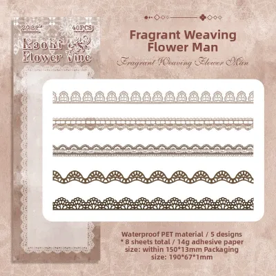 Gimue | Retro Lace Cutout Handmade Scrapbooking Stickers Waterproof