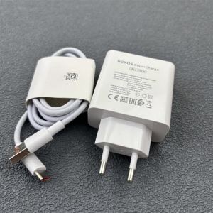 HONOR 100W SuperCharge Fast Charger EU US Plug Wall Power Adapter With 1M 6A USB‑C Cable For Honor 200 100 90 GT Magic 8 7 6 Pro