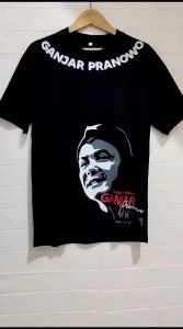 Kaos ganjar desain tulisan dileher