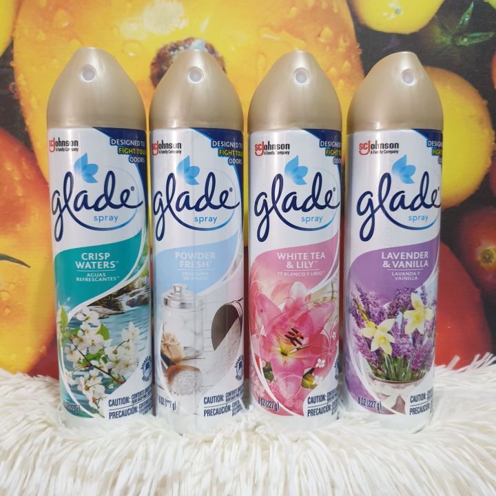 Glade Air Freshner Spray 8oz(227g) Crisp Water Citrus&Daisies Scent  Lavenderaloe Lavander Vanilla Scent Amber Oud White Lily Tea Scent Bottle  Packaging Air Freshener - Lazada | Lazada PH