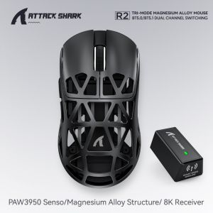 ATTACK SHARK | Attack Shark R2/8K Magnesium Gaming Mouse-8000Hz Polling 48g Ultra Light Tri-Mode Wireless PAW3950Max Sensor with R2 Mini