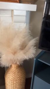 12 pcs Pampas Grass Buatan Rumput Palsu Palsu Tumbuhan Bunga Bunga Bunga Pernikahan Diy Vas Dekoratif Rumput Kering