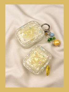 Yellow Gradient Colorful Flower Airpods4 Protective Case Wireless Bluetooth  pro Earphone Shell Soft TPU Second Generation