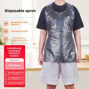 Disposable Thickened Kitchen Apron Waterproof Oilproof Non-washable for Adults And Children Easy to Wear And Remove Restaurant And Hot Pot Use