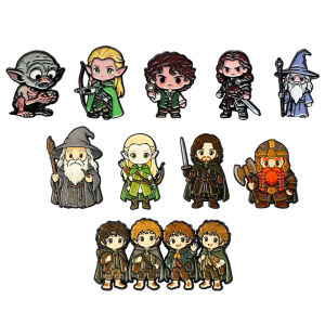 Bandai | 5/10pcs Cute Chibi Fantasy Movie Enamel Pin Set Cartoon Lord Character Lapel Brooch Badges Bag Decor Collectible Gift for Fans