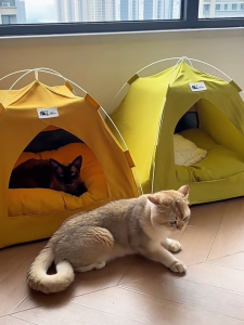 Lovinland Dog Bed Cat Tent Kitten Tent Cave Nest Bed Portable Pet Cats Dogs Beds House for Little Dog Puppy Folding House with Soft Mat for Small Animals All Seasons Indoor and Outdoor Use Washable Bed for shih tzu