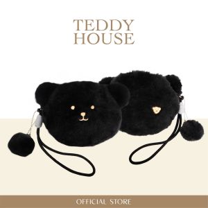 Teddy House New in Fluffy Pouch with Hand Strap กระเป๋าหน้า หมีผ้าขนFluffyสุดนิ่ม กระเป๋าอเนกประสงค์ที่มาพร้อมความน่ารัก