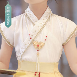 Autumn New Style Childrens Hanfu Set Girls Horse Tailed Skirt Traditional Chinese Costume Cotton Lining Summer to Autumn Wear