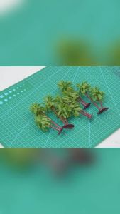1/5Pcs Mini Coconut Palm Tree Model Artificial Tropical Rainforest Tree Bonsai Plants Kits For Railway Layout Diorama Decoration