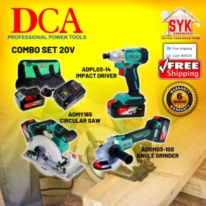 SYK (FREE SHIPPING) DCA 20V Combo Cordless Circular Saw Angle Grinder Impact Driver Drill (ADMY165+ADSM03-100+ADPL198)