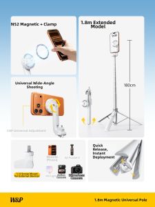 W&P | Magnetic Selfie Stick Tripod 1.8m