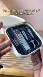 8Pcs/Set Nail Cutter Manicure Set Nail Clippers Pengilat Set Scissors Kit Pengetip Kuku
