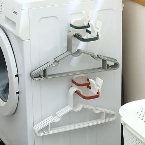 Nachuan Multi-function Clothes Hanger Storage Rack Non Perforated Wall Mounted Foldable Hanger Clip Storage Rack