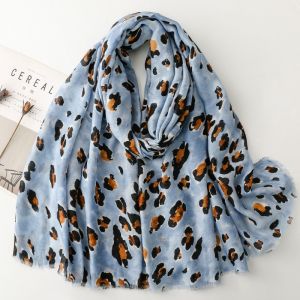 Breathable Leopard Dot Viscose Soft Scarf Boho Chic Thin Fringe Shawl Women Perfect for Travel & Casual Muslim Hijab 180*90Cm