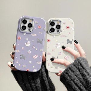 Cute Cartoon Cat Phone Case for iPhone 14 pro Max OPPO Reno 11 Apple 15 Couple Honor 100 Anti-Fall Nova 10 Full Cover A97 Soft Silicone Huawei Mate 60