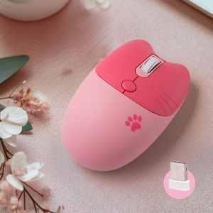 Mofii Cute Cat 2.4G Wireless Mouse USB Receiver Plug and Play 3 Adjustable DPI Compatible with LaptopPC Computer