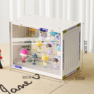 กล่องโชว์ตุ๊กตาและเก็บโมเดล รุ่น ตู้คอนเทนเนอร์มีไฟผสมดีไซน์สวยงาม กล่องใสกันฝุ่นกันรอย ประกอบง่าย ตู้โชว์ตุ๊กตา