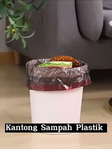 2 PCS Roll Kantong Plastik Sampah Roll Ukuran 45x50Cm Dengan Tali Pengikat Isi 15 Lembar / Tas Kresek Sampah Dapur Gulung Serbaguna Sekali Pakai / Disposable Garbage Bags Cocok digunakan di dapur toilet kantor kamar