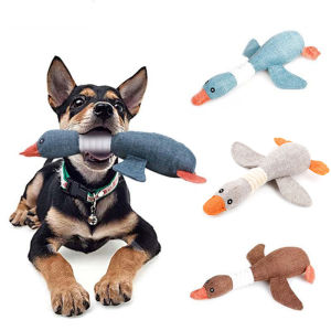 Cute Soft Dog Chew Toy with Squeaker Pet Mallard Duck Dog Toy for Aggressive Chewers Dog Squeaky Wild Goose Puzzle Training Toys