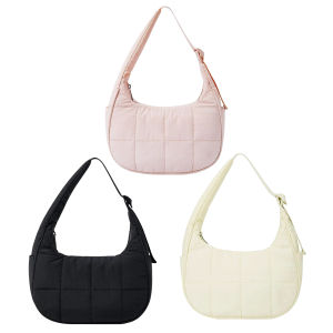 Fashion Nylon Quilted Handbag for Women with Adjustable Strap Elegant Casual Bag for Work and Outings in Blue and Red[Ueb Flagship Store]