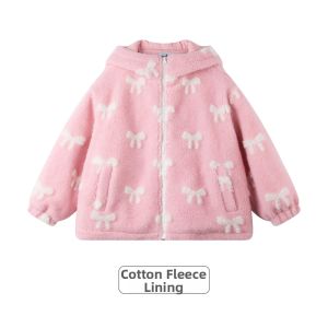 MUCMUKN | Bowknot Embroidered Fluffy Hooded Padded Jacket