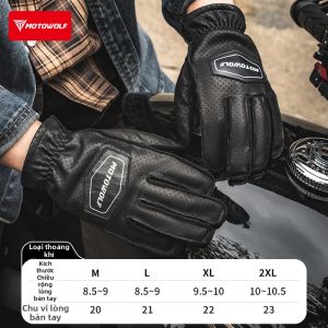 MOTOWOLF | Găng Tay Chống Trượt Phong Cách Vintage Retro All-Season