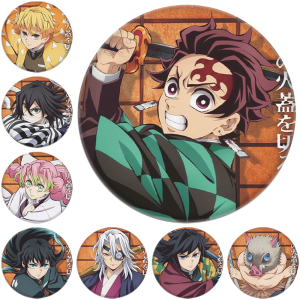 58mm Anime Infinity Castle Kamado Tanjirou Cosplay COSTUME Badge Pin SPTE Tinplate Brooch Prop