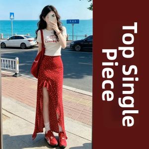 ZHENMANZI | Summer New Irregular Cut Red Floral Dress