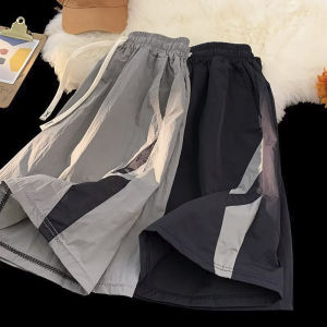 American Style Quick Dry Shorts Men Summer Trendy Loose Breathable Ice Silk Thin Casual Sports Five-Quarter Pants