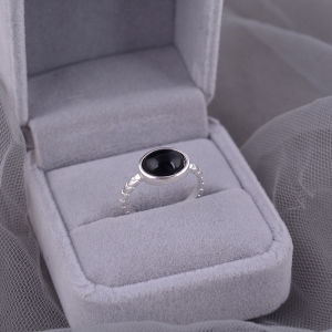 925 Sterling Silver Oval Agate Ring Adjustable Ladies Fashion Jewelry Bloggers Favorite Minimalist Design Luxury Index Finger Ring