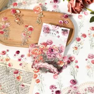 30Pcs decoration handbook long floral package Stickers Floral thoughts Vintage material DIY Background Scrapbook cut 152*79mm