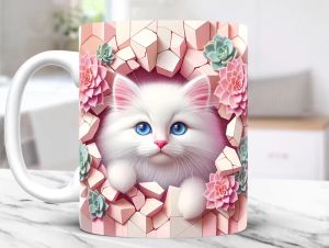 Cat Design Layout Modern Sublimation Mug Print
