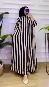 Gamis Viral Kekinian / Gamis Salur Rayon Premium / Daster Gamis Lengan3/4 Rayon / Dress Jumbo