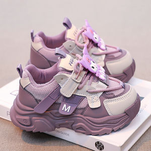 Childrens Sports Shoes Breathable Mesh Soft Bottom Dad Shoes Casual Style Girls Shoes Anti-Slip Wear-Resistant Rubber Sole