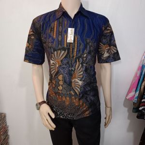 BATIK ARTA motif POLA MANUK TARUNG NAVY BATIK PRIA PREMIUM KODE 007 BATIK 10.10 23