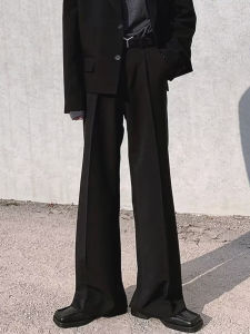 Quần Ống Loe American High Street Cho Nam Quần Dài Thường Ngày Bằng Vải Lụa Băng Quần Tây Mùa Hè Quần Dài Ống Rộng Thoải Mái