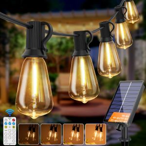ลูกโลกพลังงานแสงอาทิตย์ไฟ LED String G40 Patio Light เครื่องชาร์จ USB 8 โหมดรีโมทคอนโทรลสวนพลังงานแสงอาทิตย์ Weatherproof แขวน