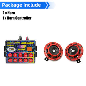 RYSJM | 115DB Hella Super Loud Electric Tone Air Horn Kit and 56 Musical Electronic Horn 56 Tone Horn Controller Fit For Motor Car 12V