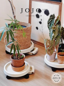 Jojos L. PD.Cuiyu Brake Equipped Mobile Plant Pot Tray Water Collection Tray with Universal Wheels Flower Stand Garden Supply
