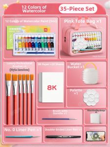 deli | Non-Toxic Washable Art Student Watercolor Paint Set