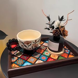 Hộp Đựng Chìa Khóa Đựng Đồ Trang Trí Bàn Trà Kiểu Bohemian Màu Cam Cao Cấp Hai Chiếc Hộp Đựng Đồ Trang Trí Nhà Cửa Bằng Nhựa