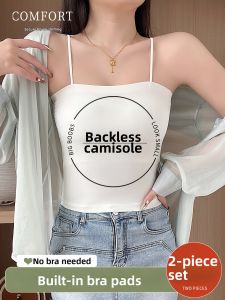 YUNASHA | Summer Lightweight Seamless Ice Silk Bra Camisole with Padded Chest Fine Straps