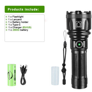 20000000LM High Power LED Flashlight Portable Rechargeable Lamp Tactical Lantern Super Bright Outdoor Lights For Fishing Hunting