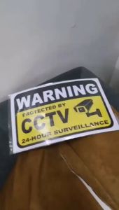 Beyond Graphics CCTV Protected By Warning Sign PVC Sticker Metal Sheet Waterproof