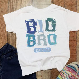 52TOYS | Big Brother Est 2026 Print Kids Shirts New Baby Announcement Clothes Big Brother T-shirt Baby Reveal Party Outfit Child Tee Tops