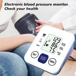 Home Use Blood Pressure Monitor Digital BP Heartbeat Detector Upper Arm Tonometer Automatic Sensor Pulse Rate Sphygmomanometer