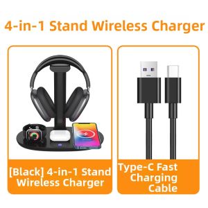 Earise | AirPods Max Stand Headset Computer Hook Holder Aluminum Alloy Multi-Function Three-In-One Wireless Charger Base For Apple Phone Watch