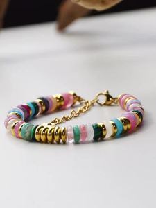 Dopamine‑Style Colorful Natural Stone Crystal Beaded Bracelet Light Luxury Anti‑Tarnish for Women Summer Daily Wear Jewelry Gift